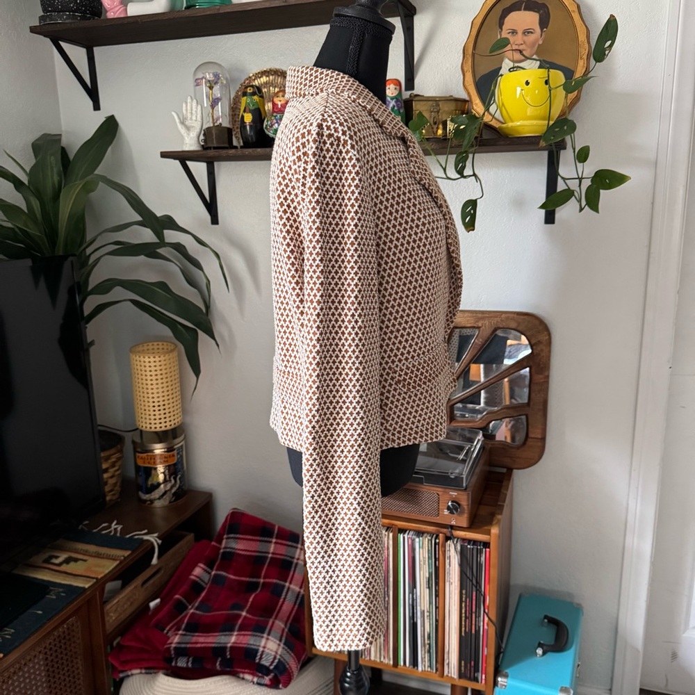 Anthropologie Maeve Cropped Knit Arabesque Blazer - Picture 6 of 11